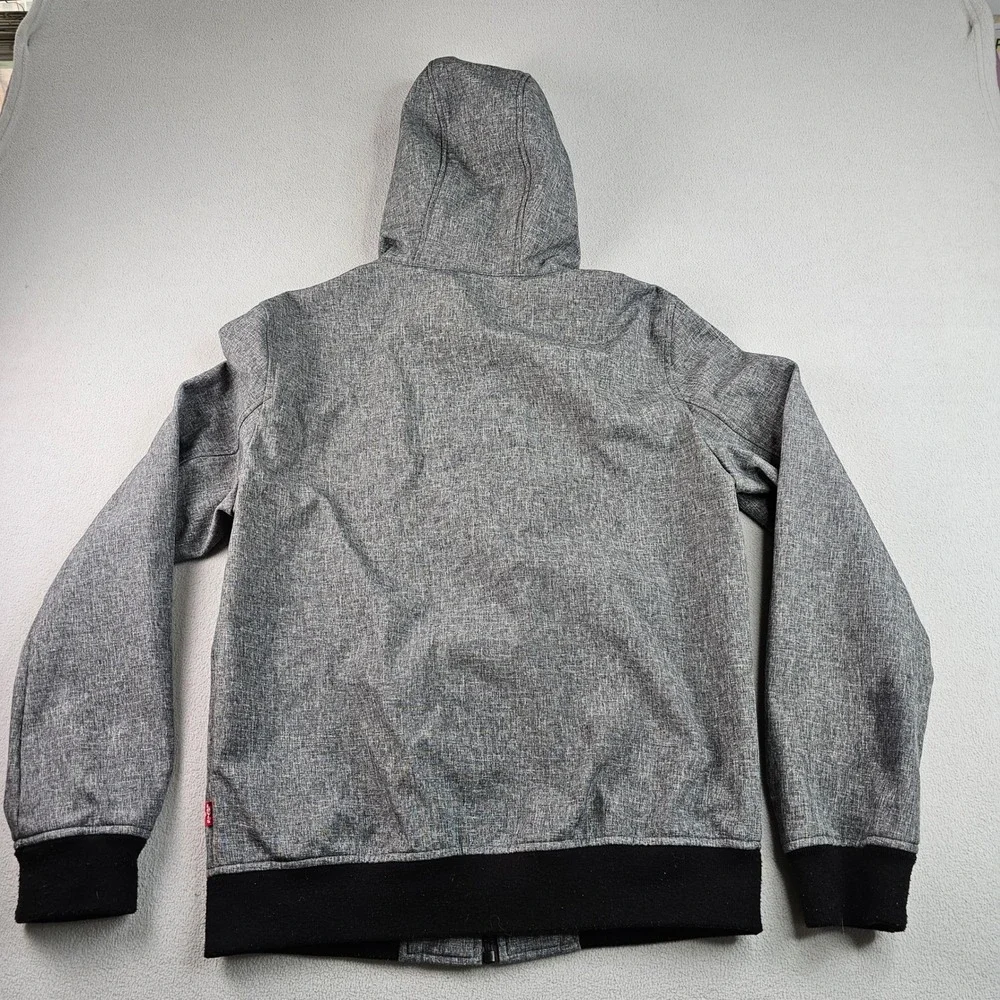 Levi's Men's‎ Hooded Jacket Gray Full Zip Polyester Casual Lightweight Outerwear